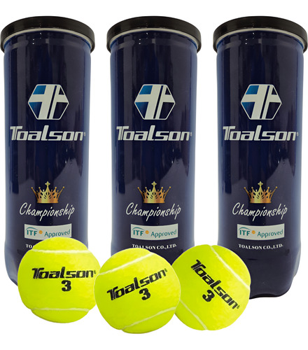 3 Tubos De 3 Pelotas Tenis Toalson Championship Extra Duty