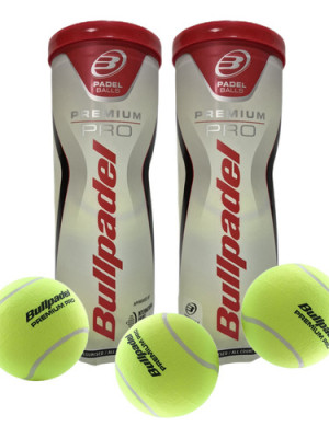 2 Tubos Con 3 Pelotas Para Padel Bullpadel Premium Pro