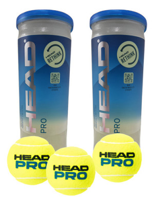 2 Tubos De Pelotas De Tenis Head Pro De 3 Unidades