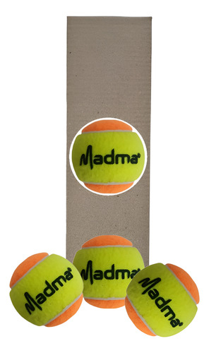 Caja 3 Pelotas De Tenis Madma Baja Presión
