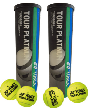 2 Tubos de 4 Pelotas de Tenis Yonex Tour Platinum