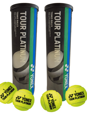 2 Tubos de 4 Pelotas de Tenis Yonex Tour Platinum