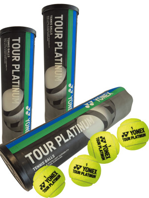 3 Tubos de 4 Pelotas de Tenis Yonex Tour Platinum