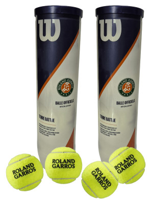 2 Tubos de 4 Pelotas deTenis Wilson Roland Garros (CLAY COURT)