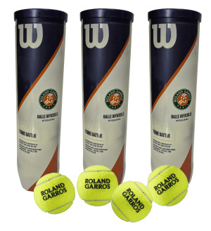 3 Tubos de 4 Pelotas deTenis Wilson Roland Garros (CLAY COURT)
