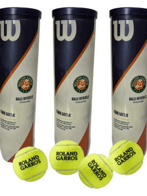 3 Tubos de 4 Pelotas deTenis Wilson Roland Garros (CLAY COURT)