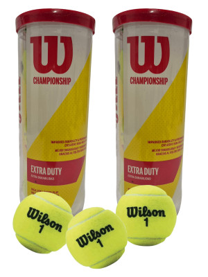 2 Tubos de  3 Pelotas de Tenis Wilson Championship Extra Duty