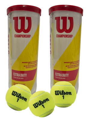 2 Tubos de  3 Pelotas de Tenis Wilson Championship Extra Duty
