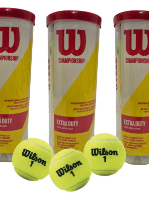 3 Tubos de  3 Pelotas de Tenis Wilson Championship Extra Duty