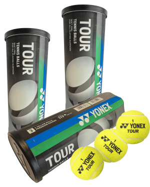 3 Tubos de 3 Pelotas de Tenis Yonex Tour