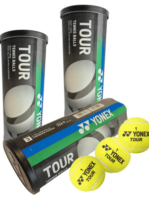 3 Tubos de 3 Pelotas de Tenis Yonex Tour