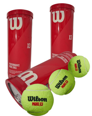 3 Tubos de 3 Pelotas de Padel Wilson Performance