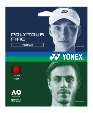 Individual Cuerda de Raqueta Tenis Yonex Polytour Fire Calibre 1.30 mm