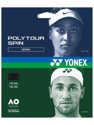 Individual Cuerda de Raqueta Tenis Yonex Polytour Spin Calibre 1.25 mm